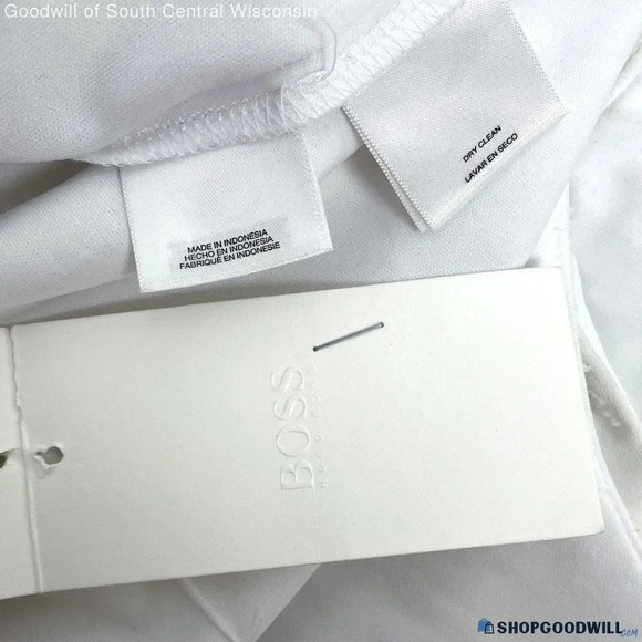 NWT Hugo Boss White High Low Hem Deep V‎ Neck Dress Women's Size 10 - Picture 6 of 6